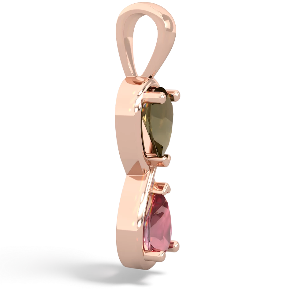 Smoky Quartz Infinity 14K Rose Gold pendant P5050