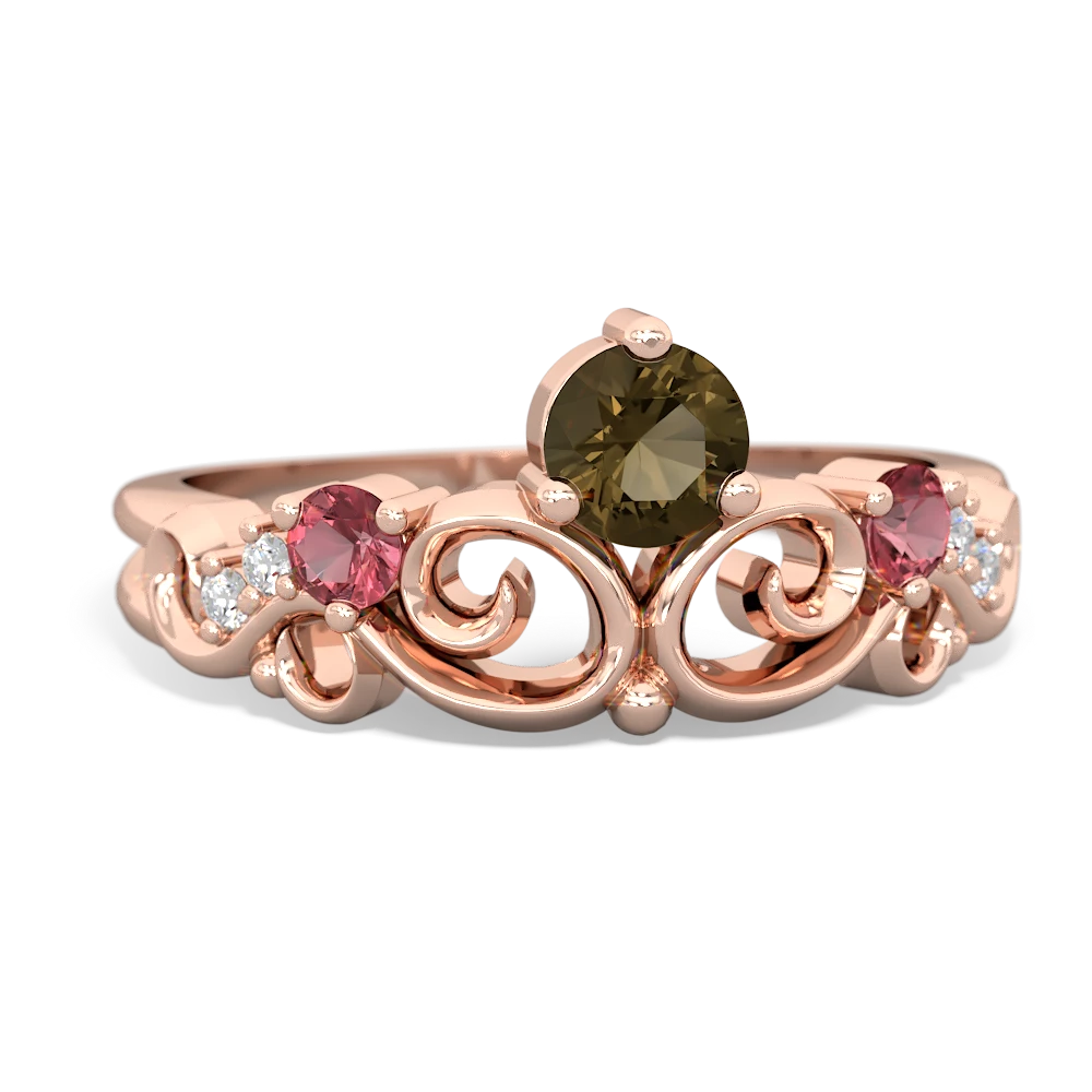 Smoky Quartz Crown Keepsake 14K Rose Gold ring R5740