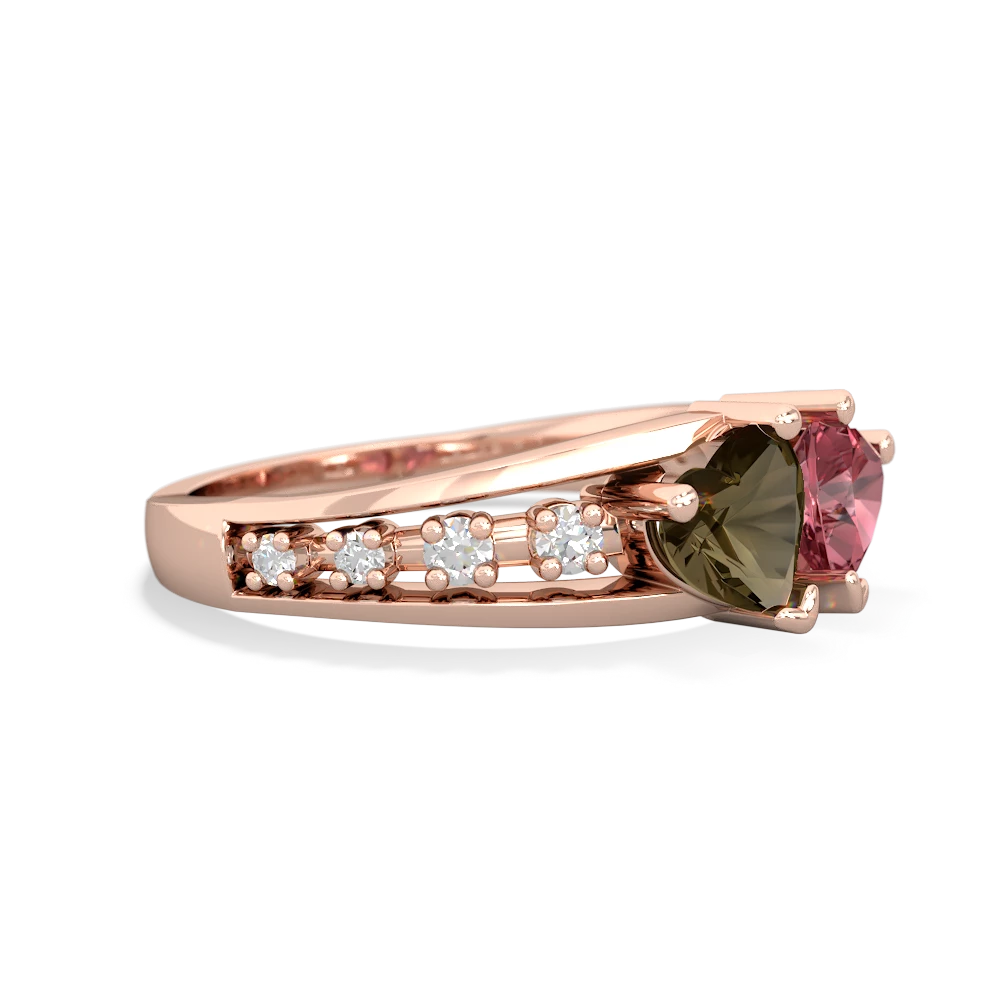 Smoky Quartz Heart To Heart 14K Rose Gold ring R3342