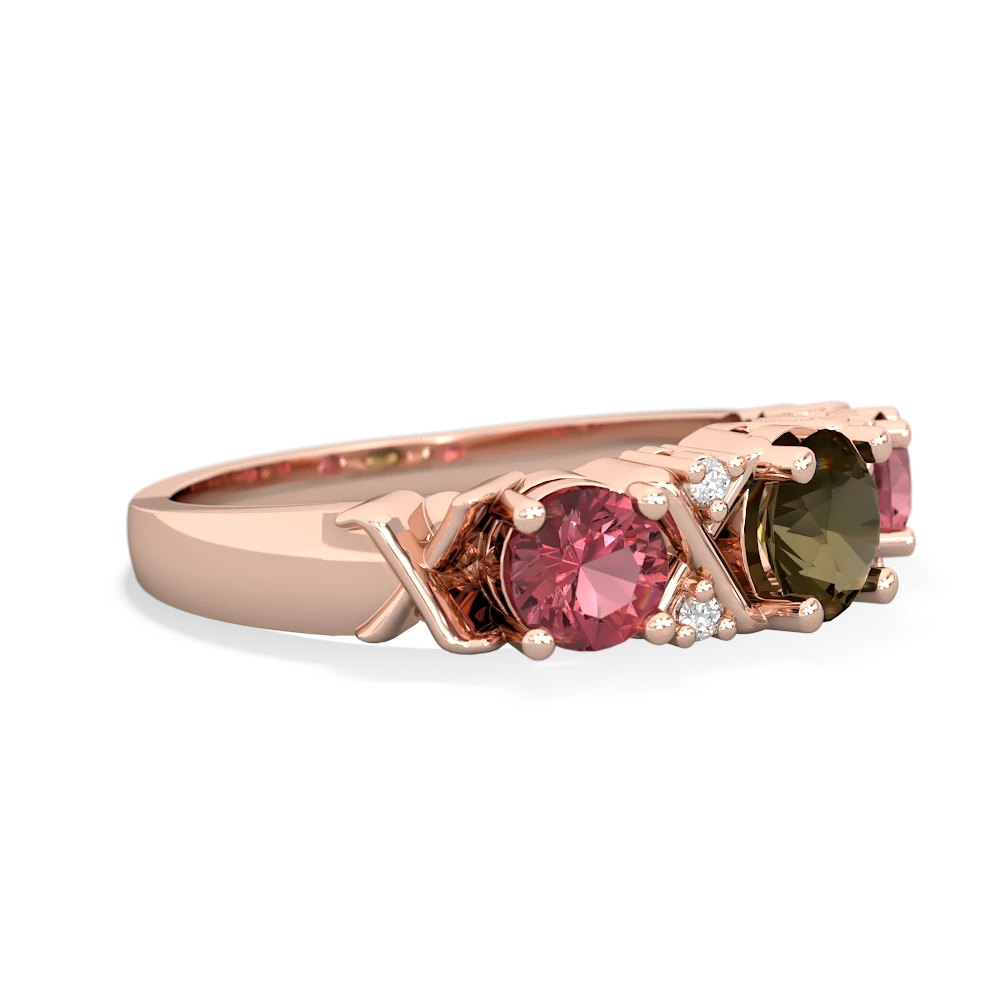 Smoky Quartz Hugs And Kisses 14K Rose Gold ring R5016