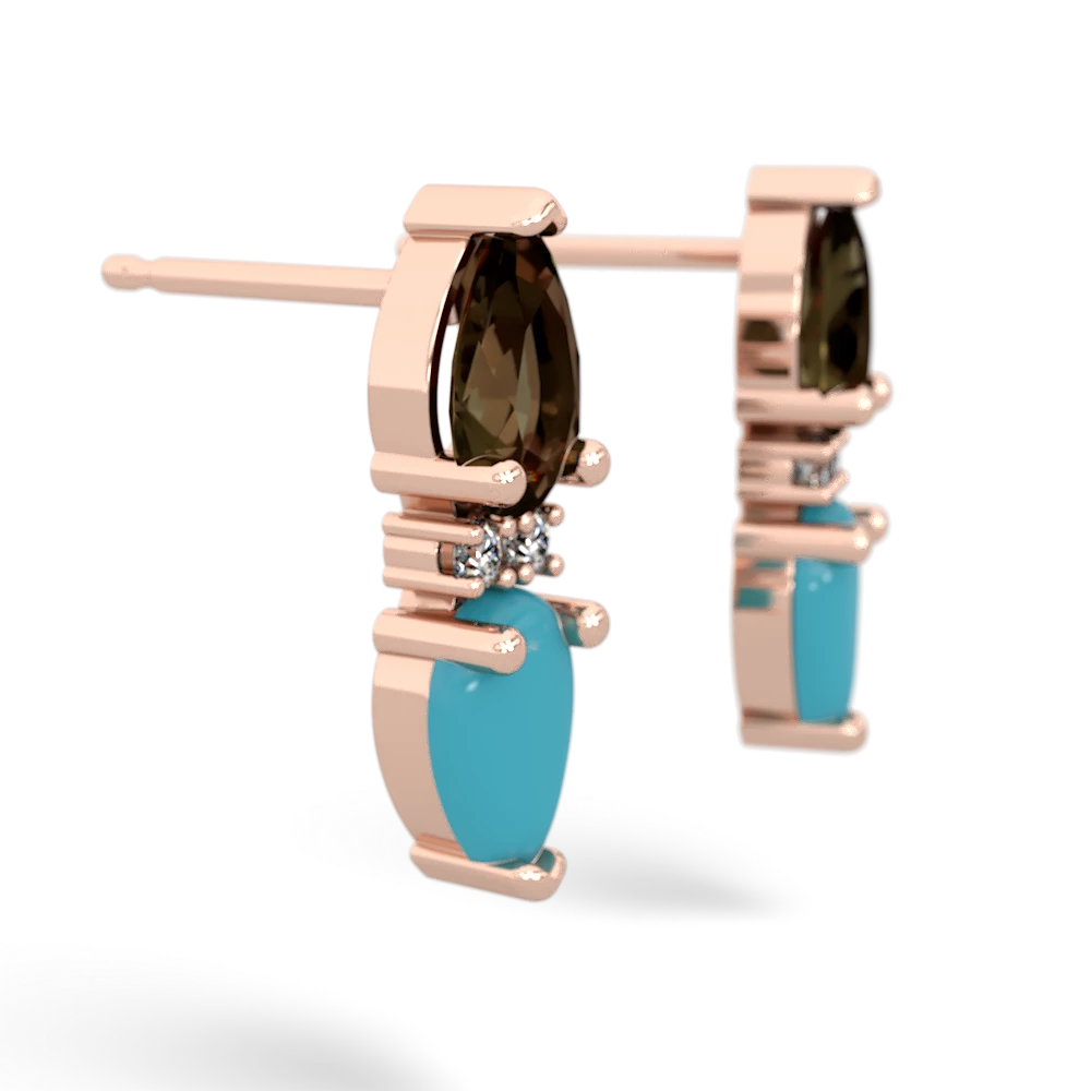 Smoky Quartz Bowtie Drop 14K Rose Gold earrings E0865