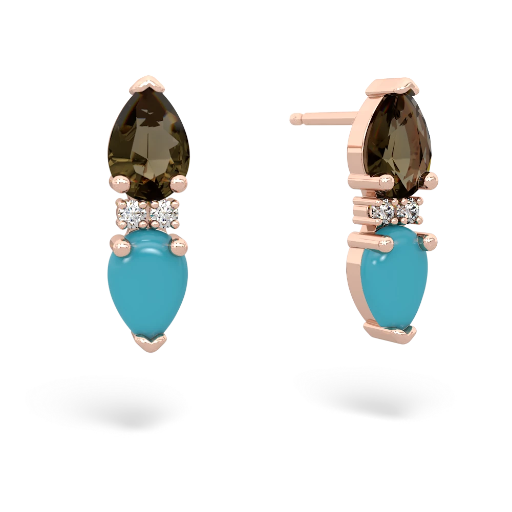 Smoky Quartz Bowtie Drop 14K Rose Gold earrings E0865