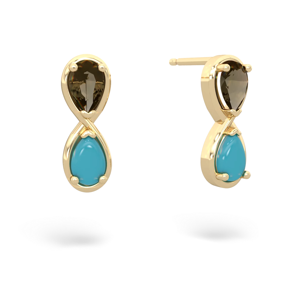 Smoky Quartz Infinity 14K Yellow Gold earrings E5050