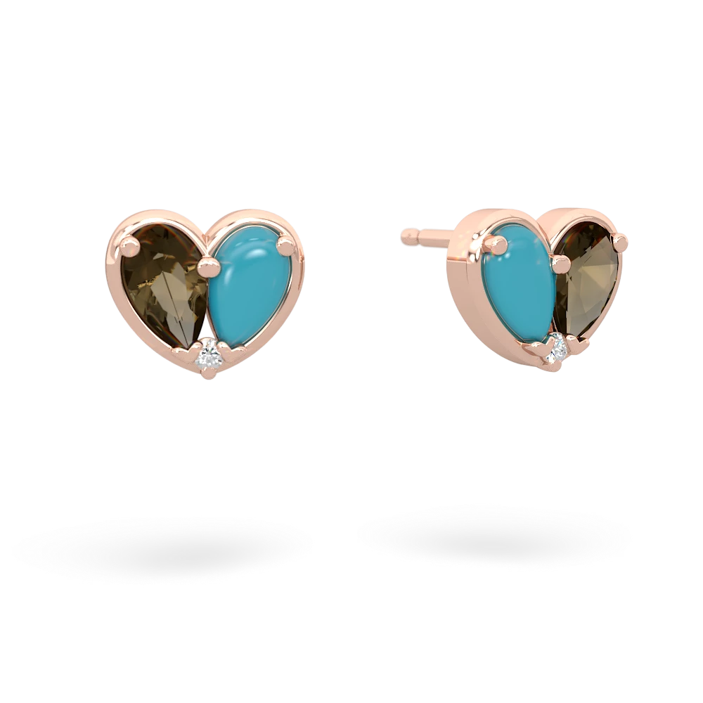 Smoky Quartz 'Our Heart' 14K Rose Gold earrings E5072