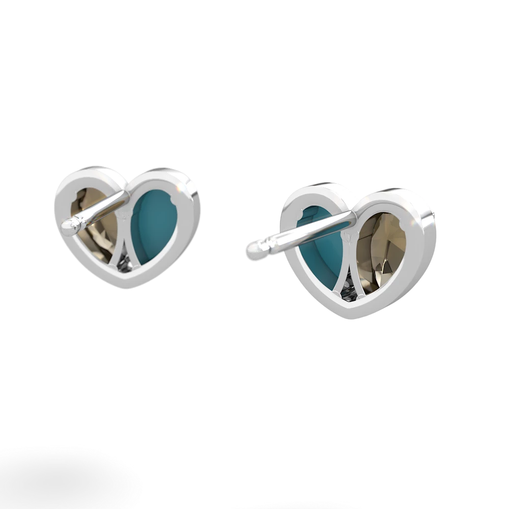 Smoky Quartz 'Our Heart' 14K White Gold earrings E5072