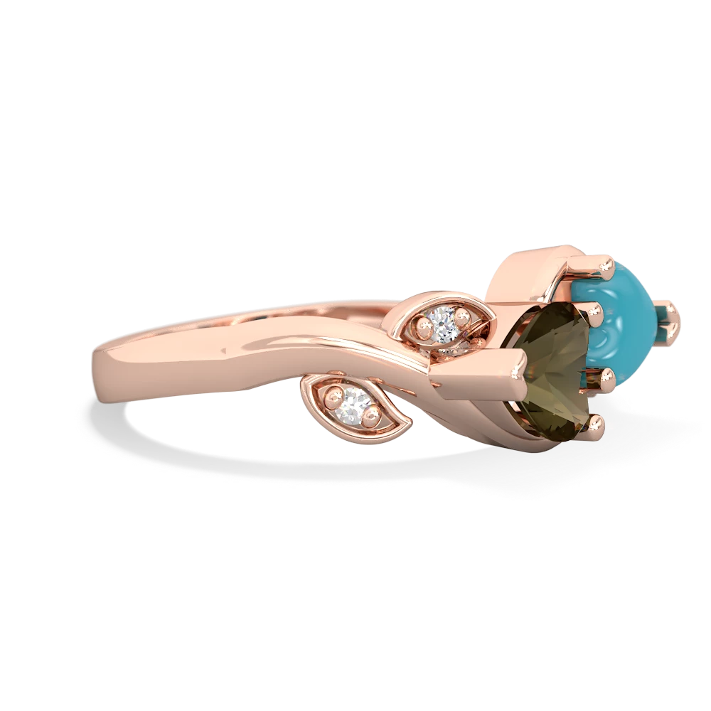 Smoky Quartz Floral Elegance 14K Rose Gold ring R5790