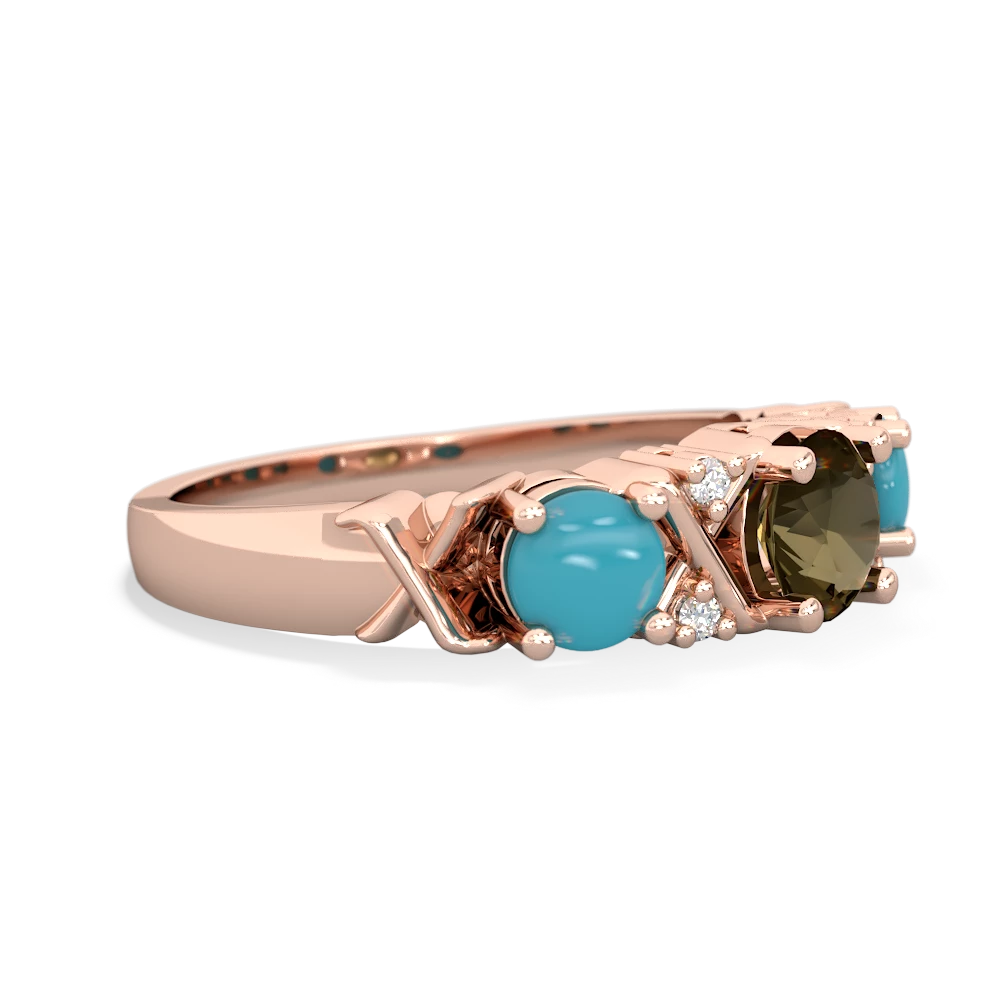 Smoky Quartz Hugs And Kisses 14K Rose Gold ring R5016