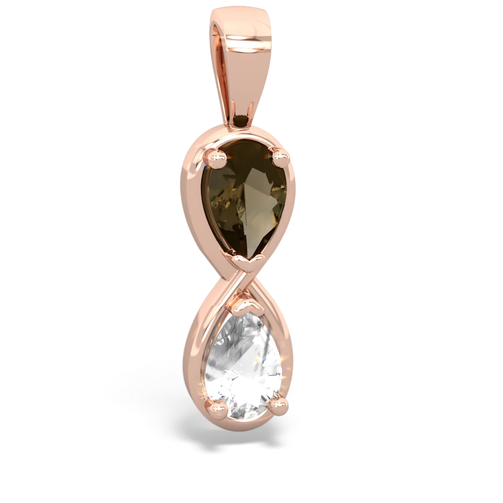 Smoky Quartz Infinity 14K Rose Gold pendant P5050