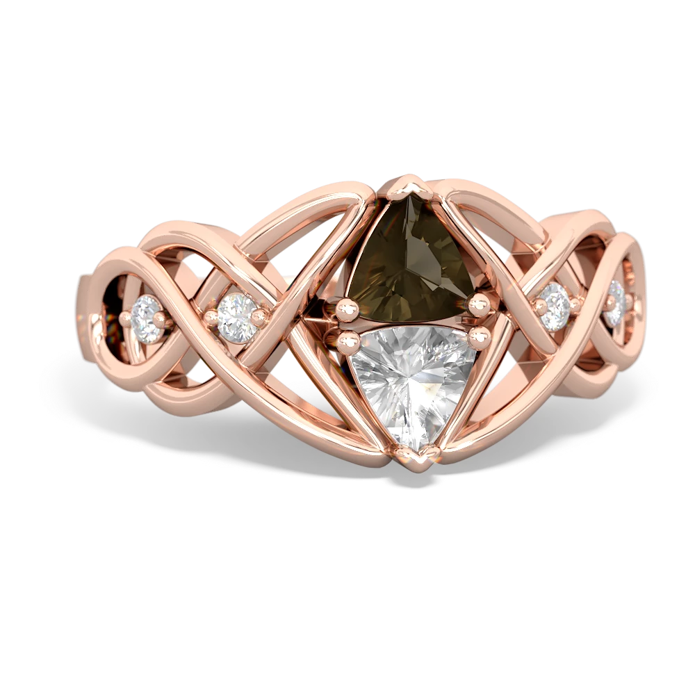 Smoky Quartz Keepsake Celtic Knot 14K Rose Gold ring R5300