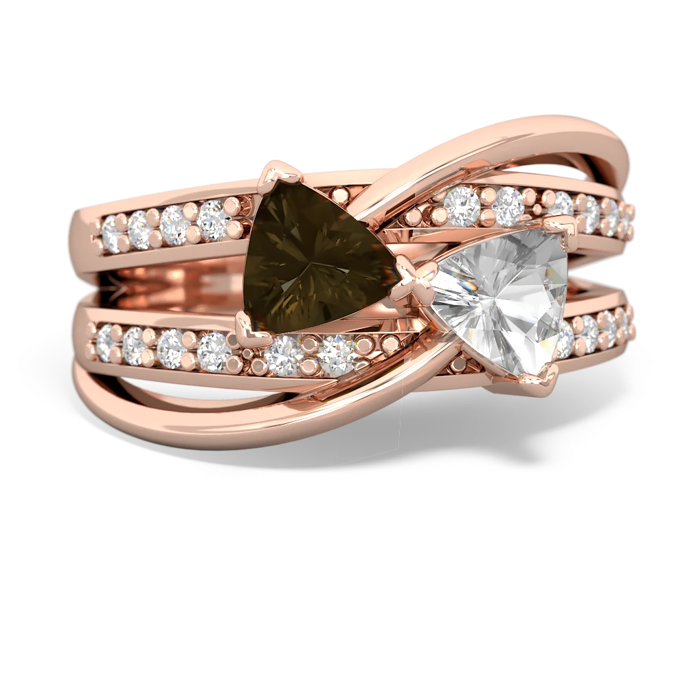 Smoky Quartz Bowtie 14K Rose Gold ring R2360