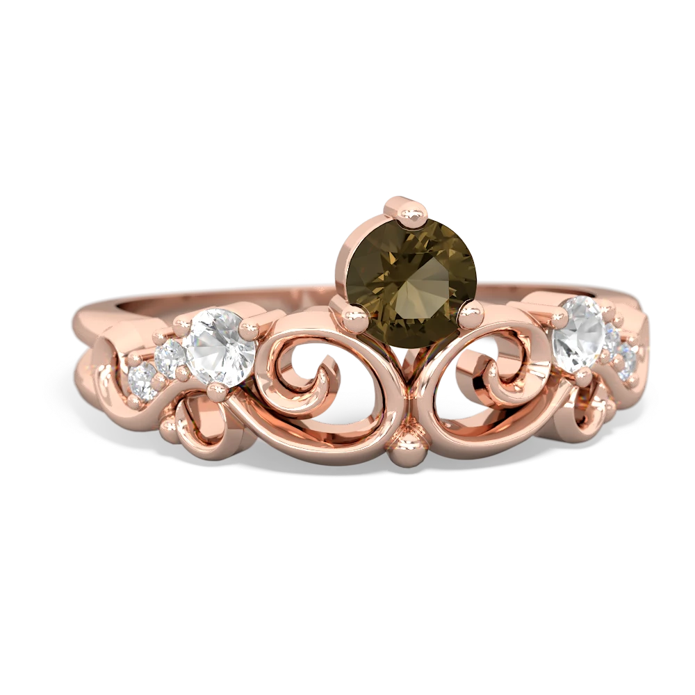 Smoky Quartz Crown Keepsake 14K Rose Gold ring R5740