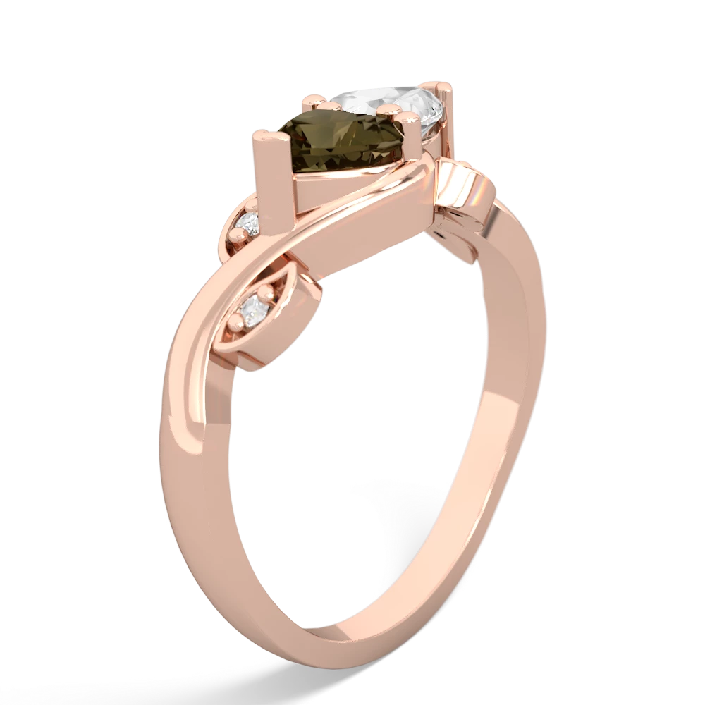 Smoky Quartz Floral Elegance 14K Rose Gold ring R5790