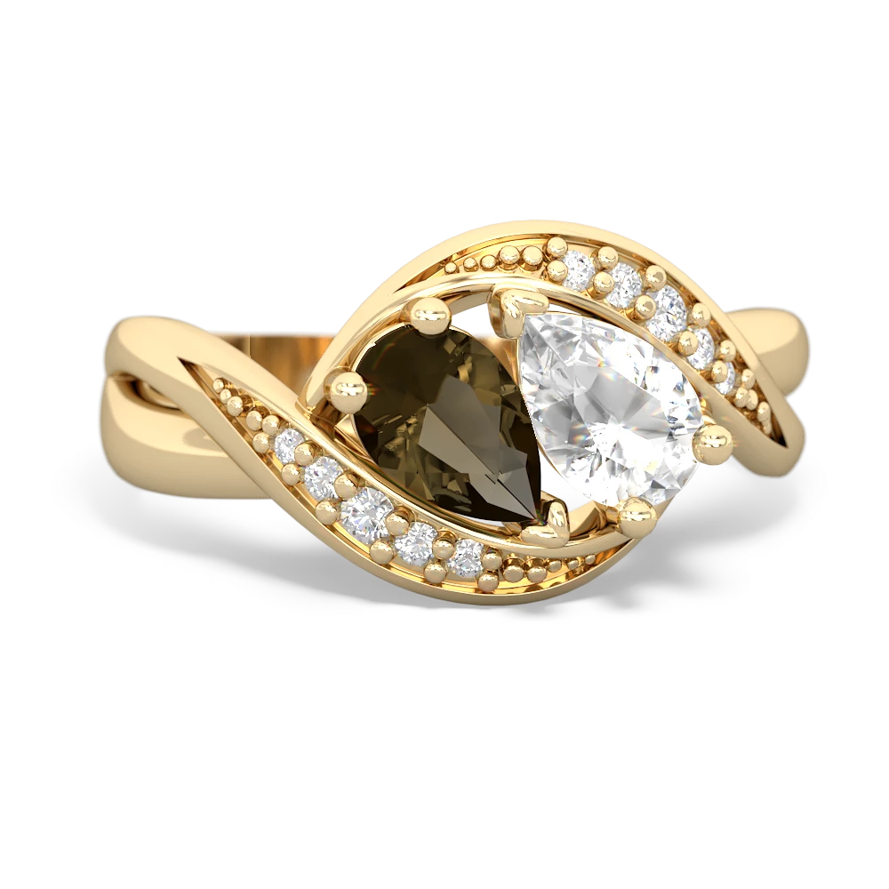 Smoky Quartz Summer Winds 14K Yellow Gold ring R5342