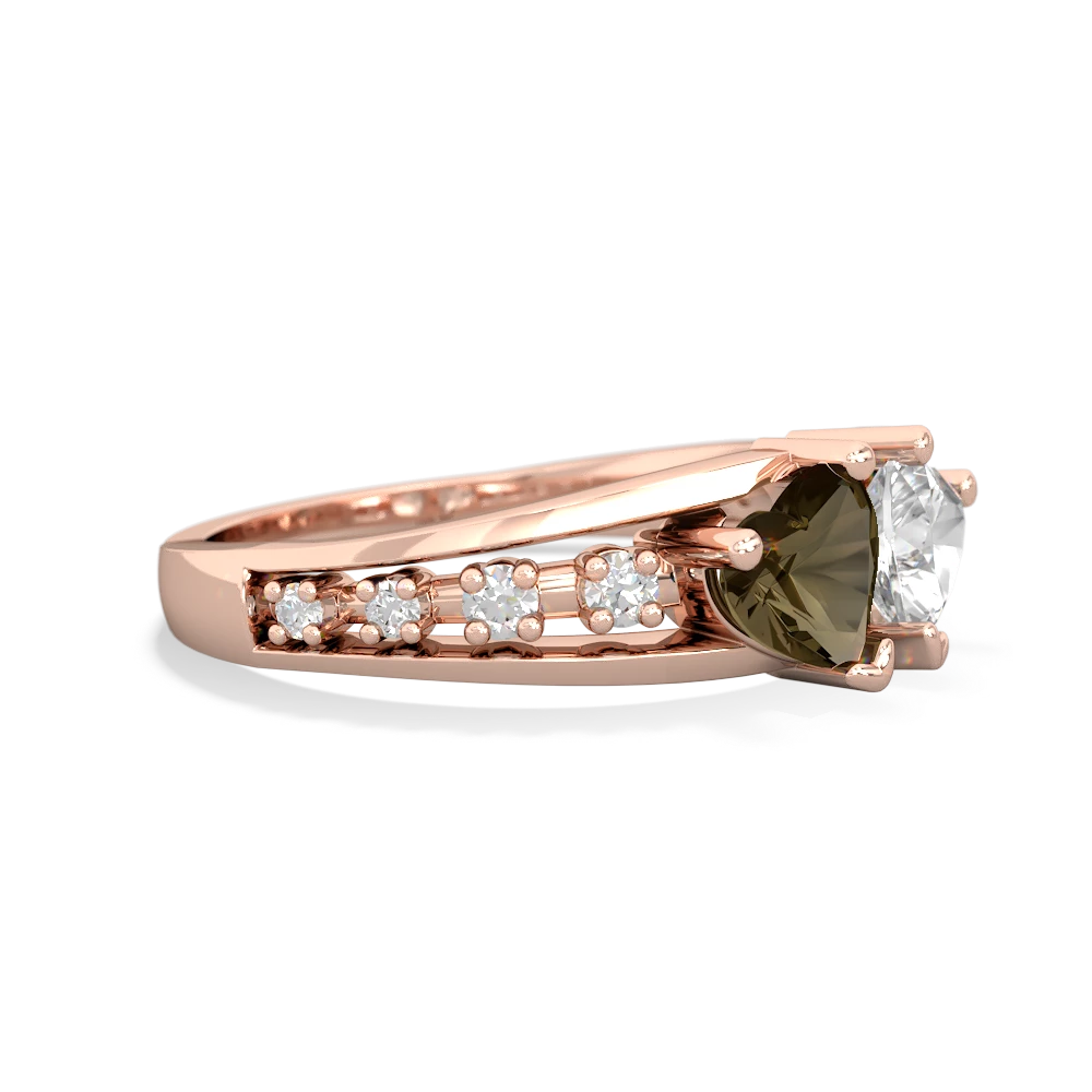 Smoky Quartz Heart To Heart 14K Rose Gold ring R3342