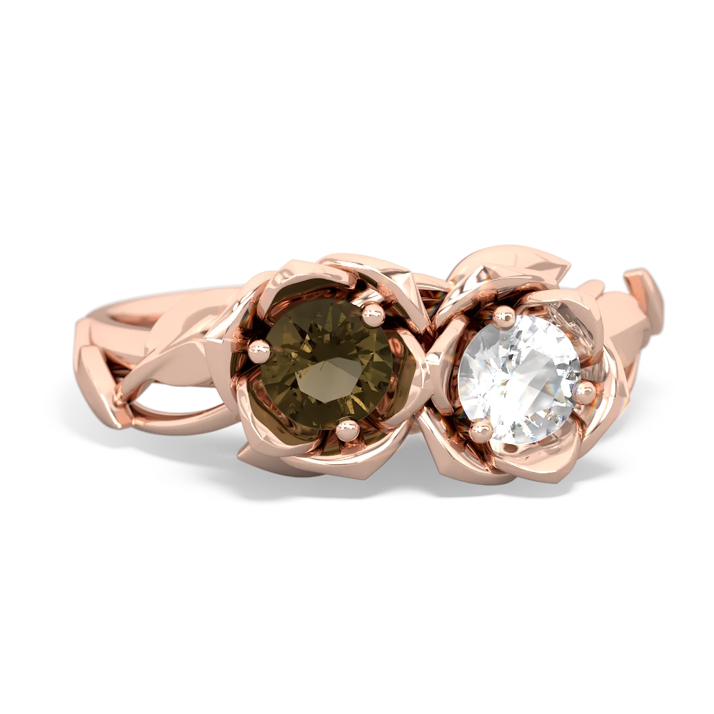 Smoky Quartz Rose Garden 14K Rose Gold ring R5510