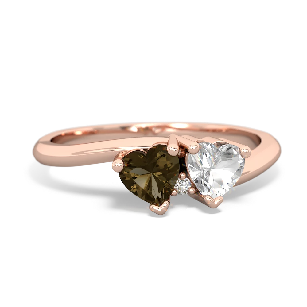 Smoky Quartz Sweethearts 14K Rose Gold ring R5260