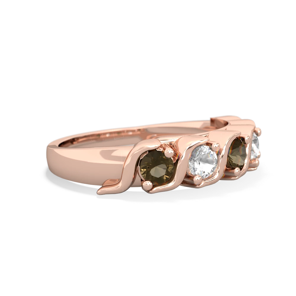 Smoky Quartz Anniversary Band 14K Rose Gold ring R2089