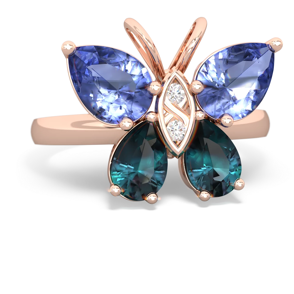 Tanzanite Butterfly 14K Rose Gold ring R2215