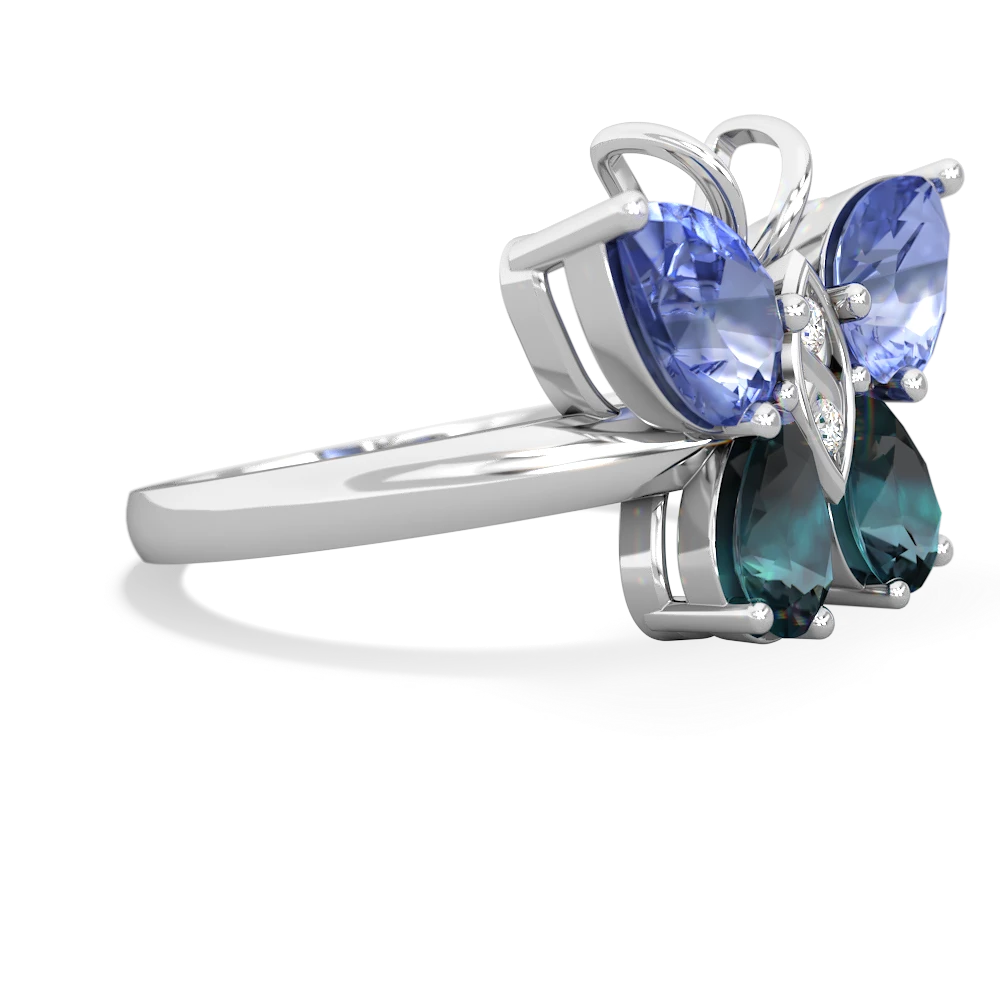 Tanzanite Butterfly 14K White Gold ring R2215