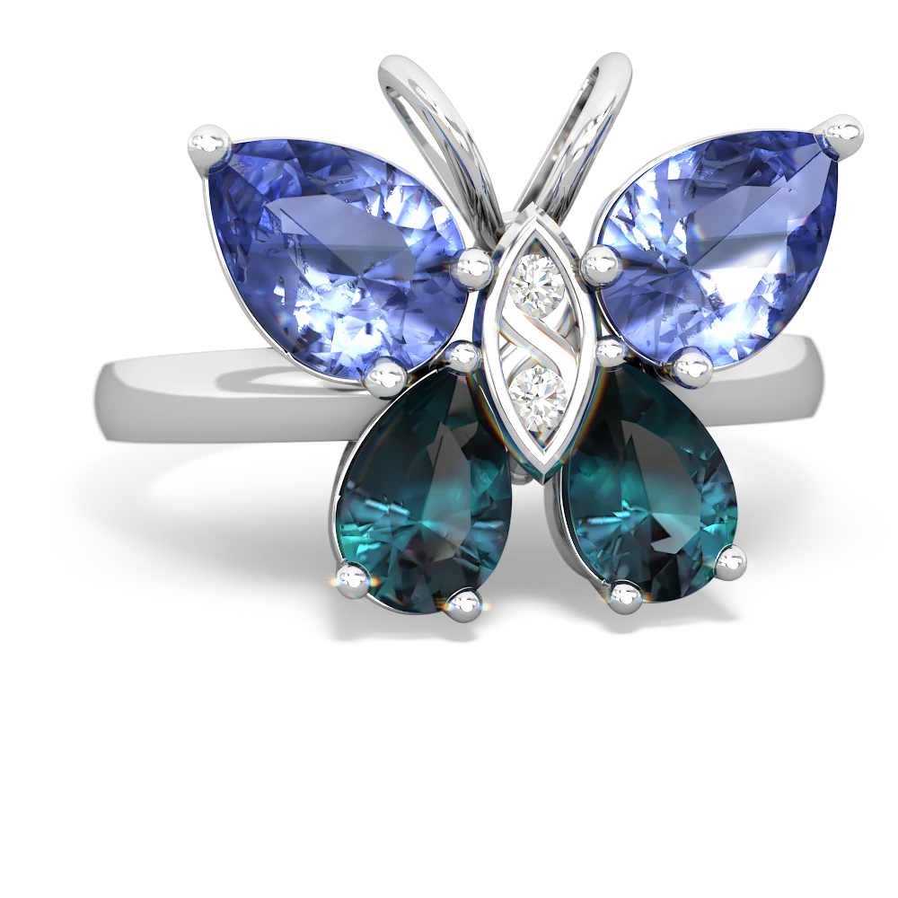 Tanzanite Butterfly 14K White Gold ring R2215