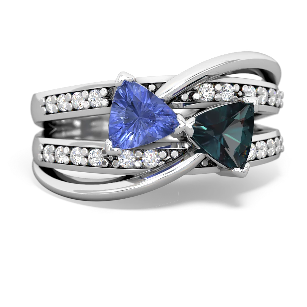 Tanzanite Bowtie 14K White Gold ring R2360