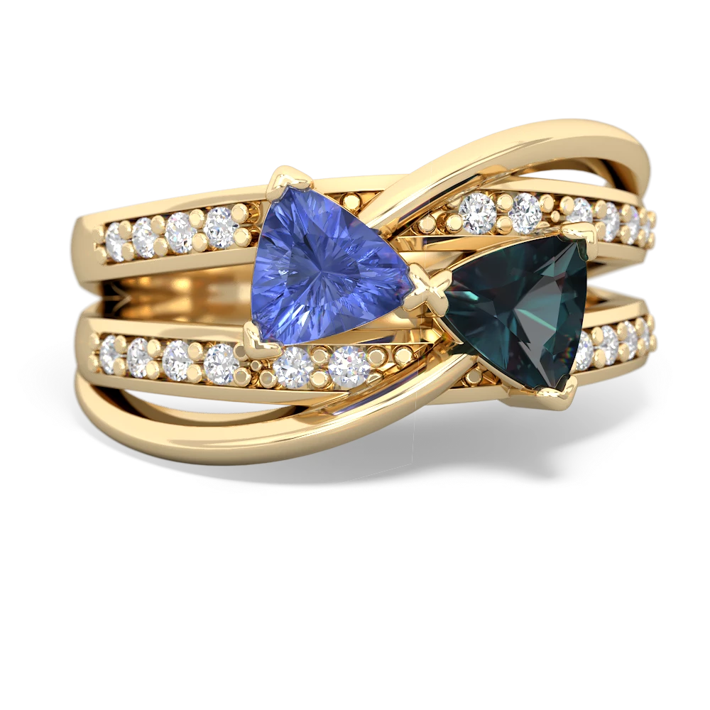 Tanzanite Bowtie 14K Yellow Gold ring R2360