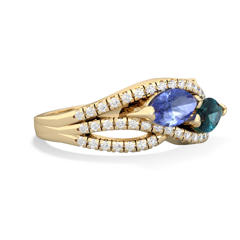 Tanzanite Diamond Rivers 14K Yellow Gold ring R3070