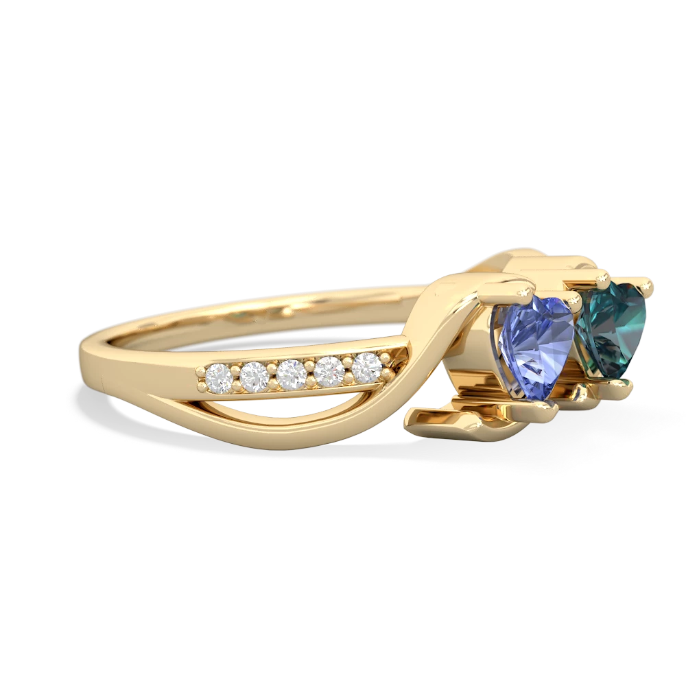 Tanzanite Side By Side 14K Yellow Gold ring R3090