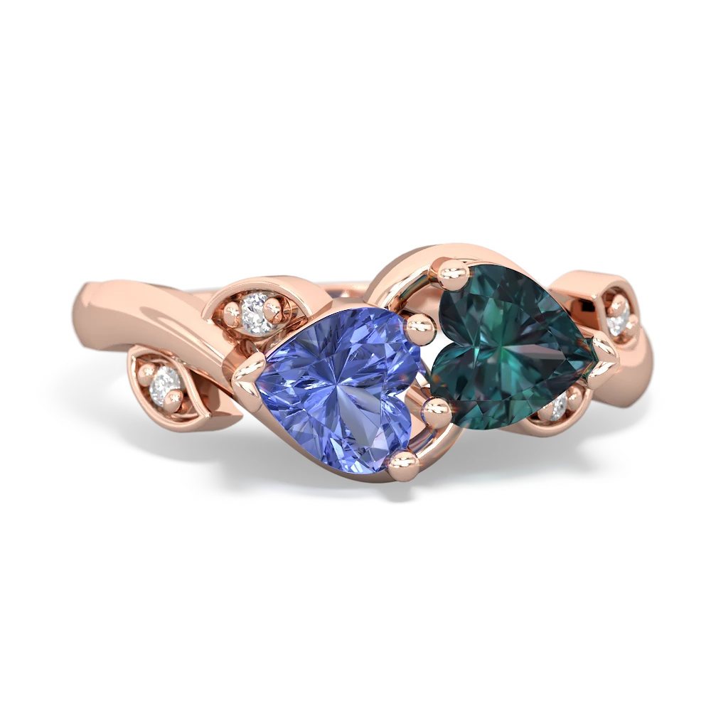 Tanzanite Floral Elegance 14K Rose Gold ring R5790