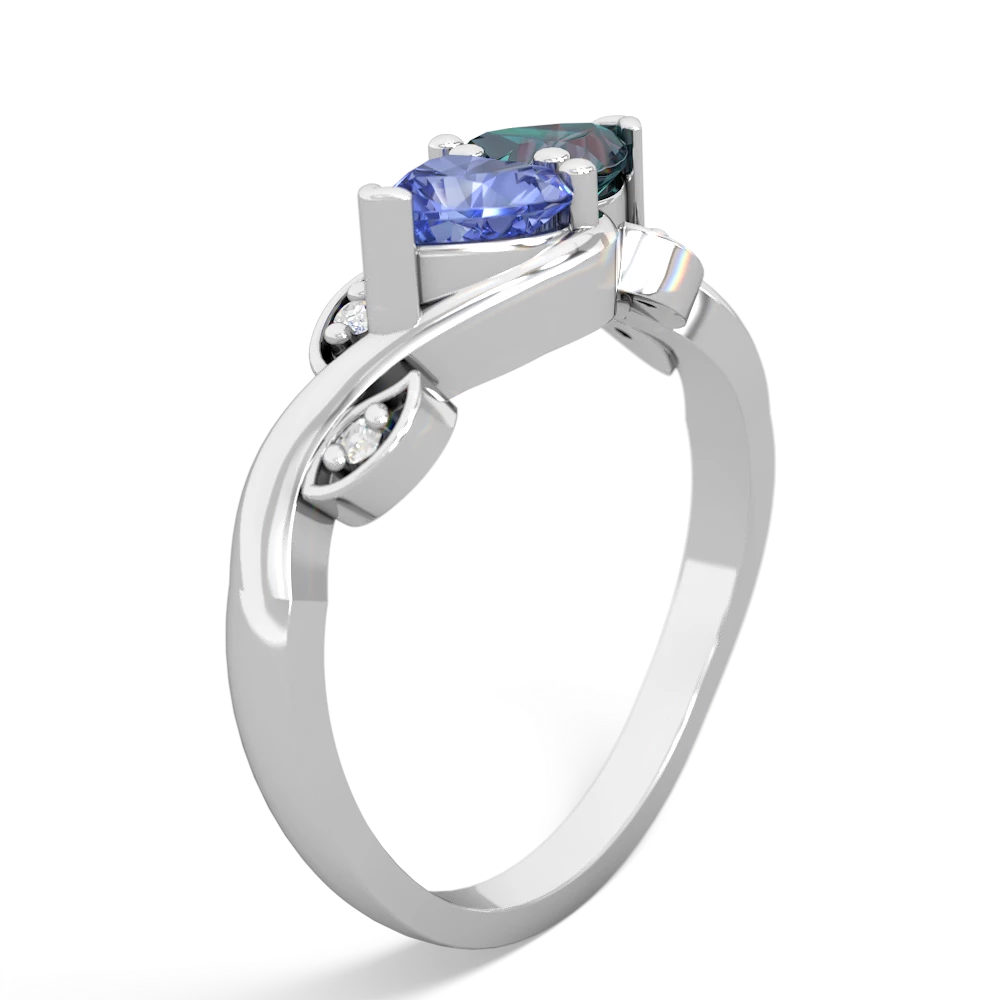 Tanzanite Floral Elegance 14K White Gold ring R5790