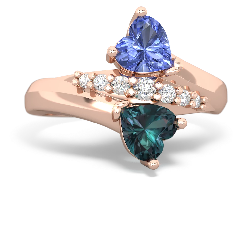 Tanzanite Heart To Heart 14K Rose Gold ring R2064