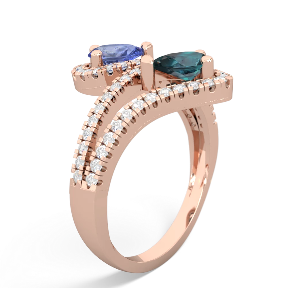 Tanzanite Diamond Dazzler 14K Rose Gold ring R3000