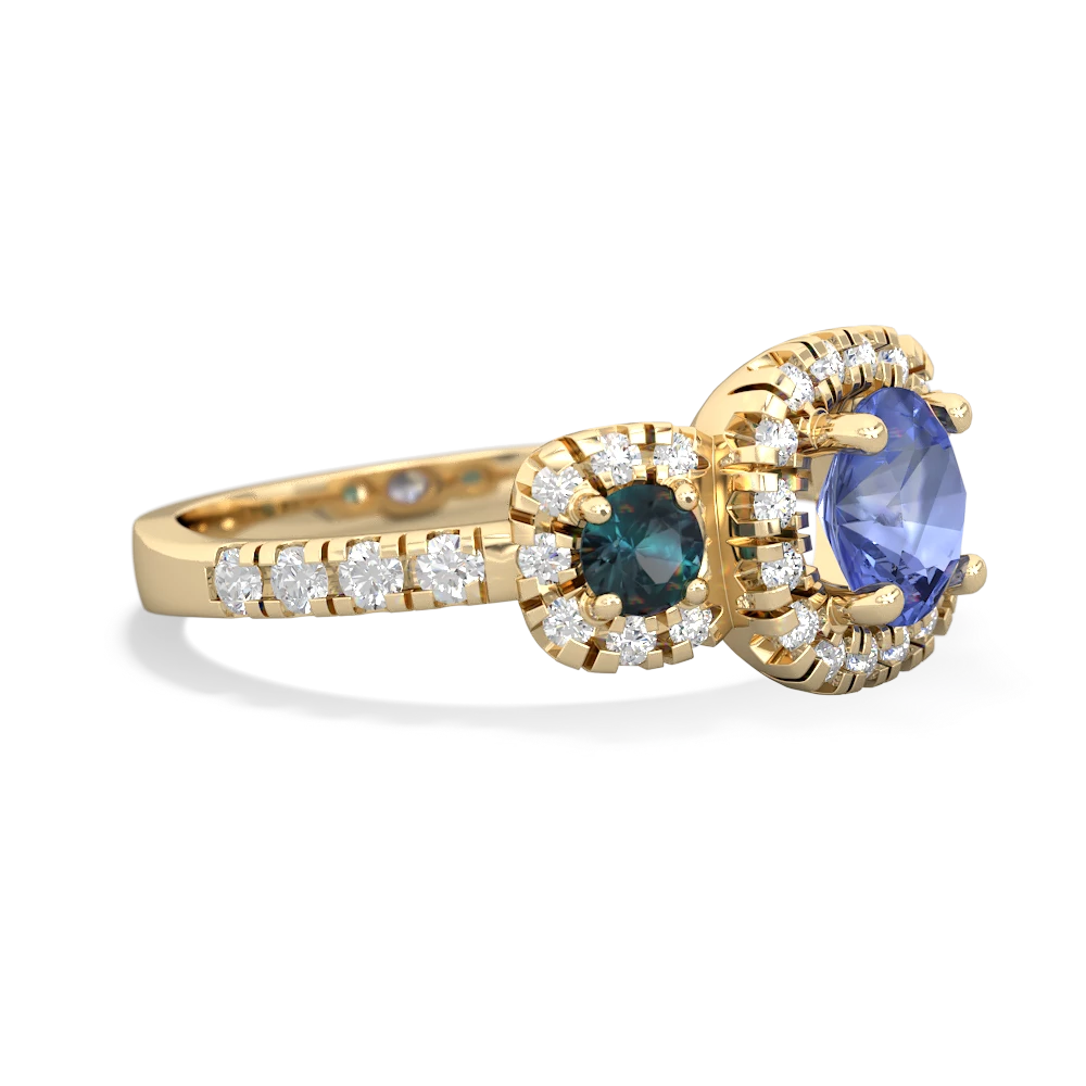 Tanzanite Regal Halo 14K Yellow Gold ring R5350