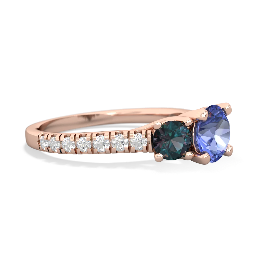 Tanzanite Pave Trellis 14K Rose Gold ring R5500