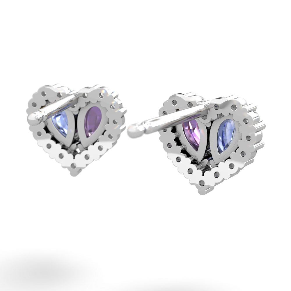 Tanzanite Halo 14K White Gold earrings E7008