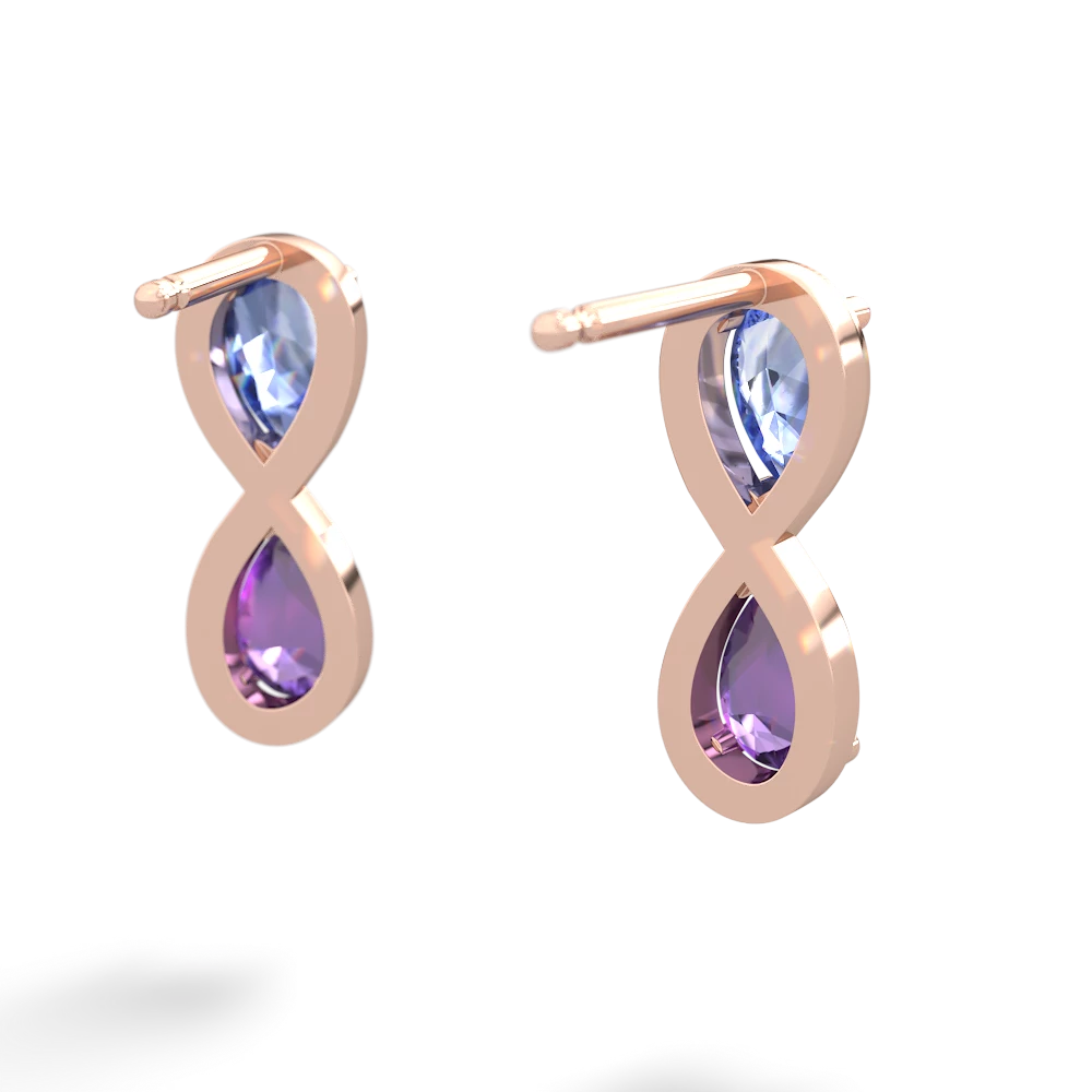 Tanzanite Infinity 14K Rose Gold earrings E5050