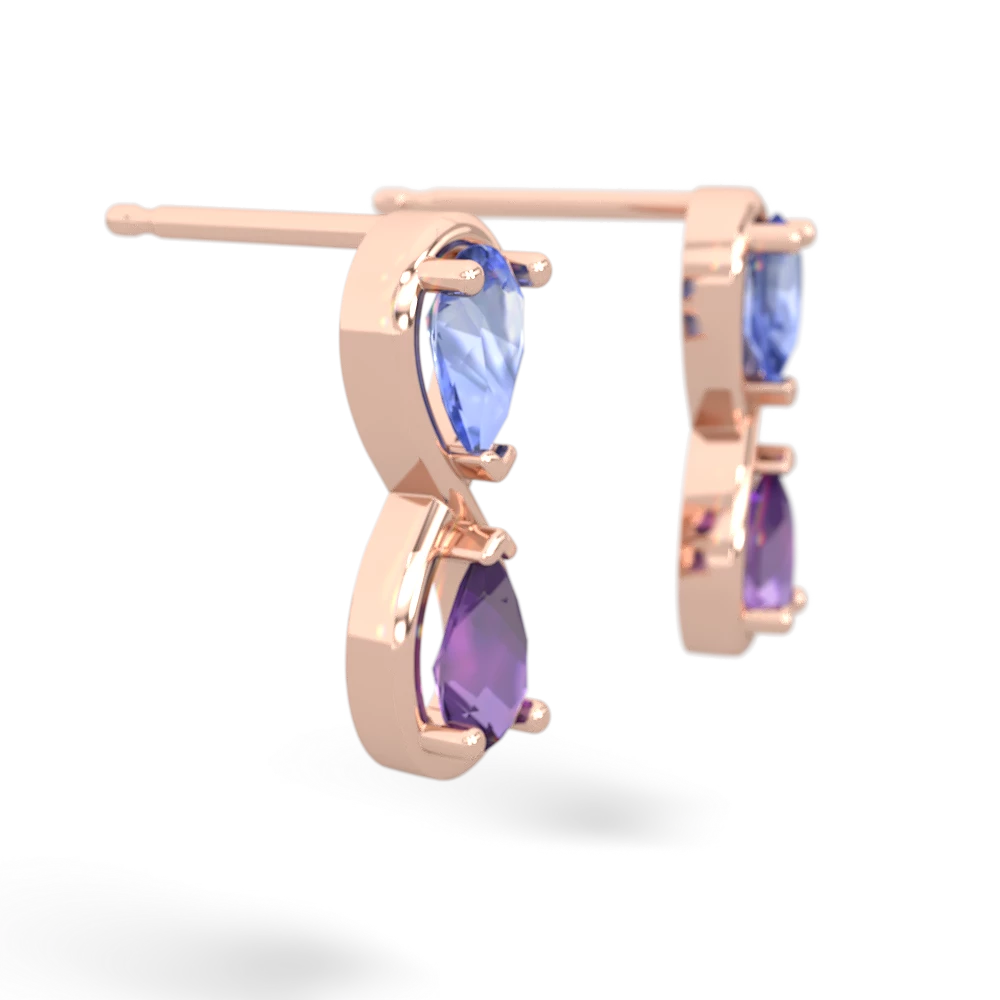 Tanzanite Infinity 14K Rose Gold earrings E5050