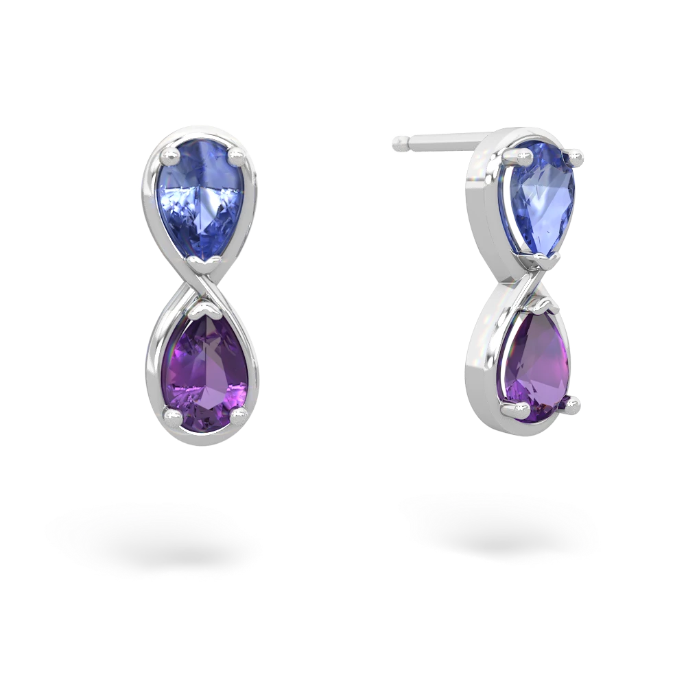 Tanzanite Infinity 14K White Gold earrings E5050