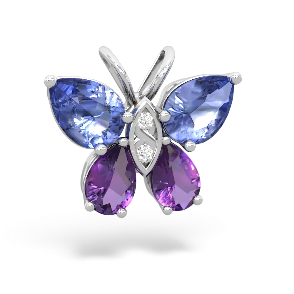 Tanzanite Butterfly 14K White Gold pendant P2215