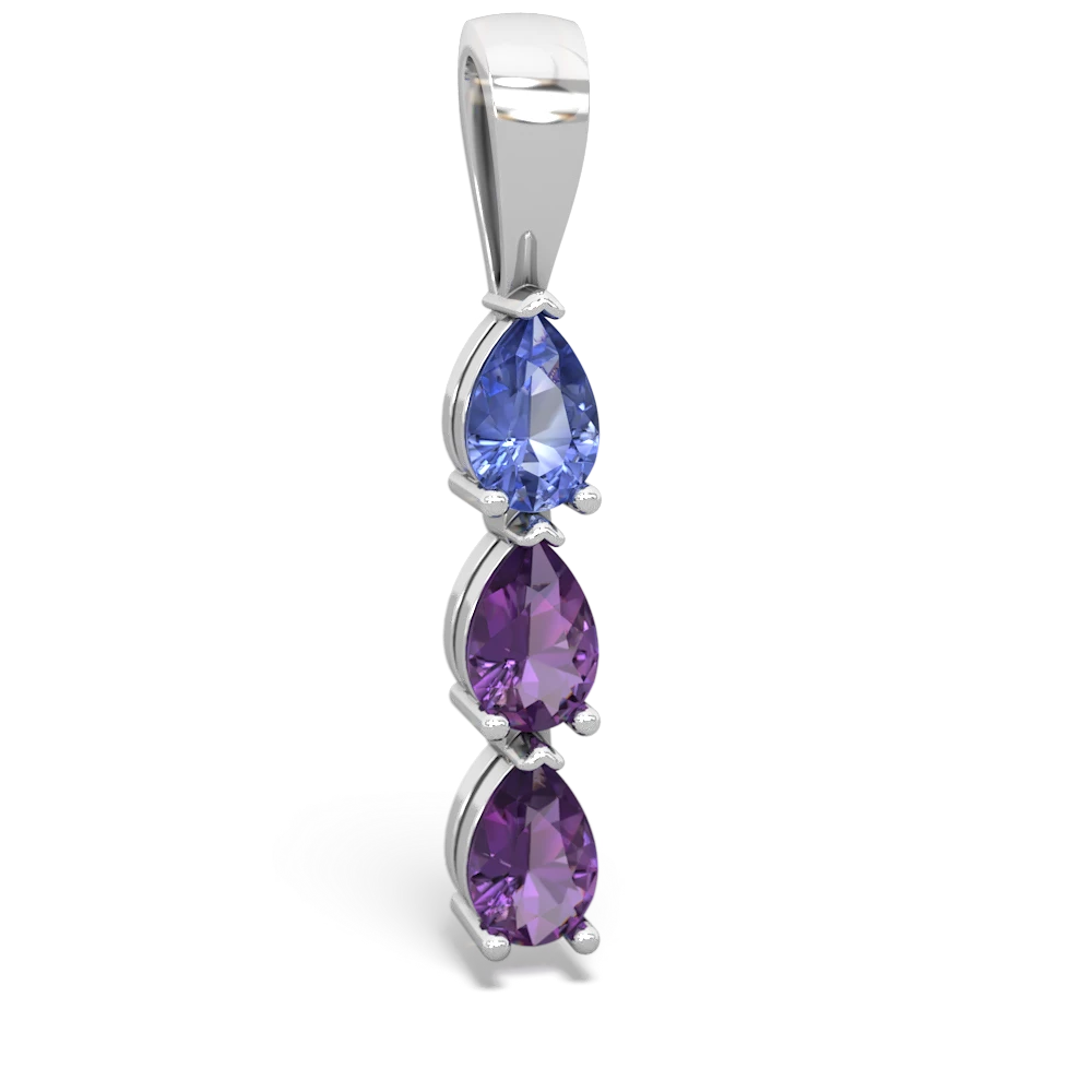 Tanzanite Dew Drops 14K White Gold pendant P2251