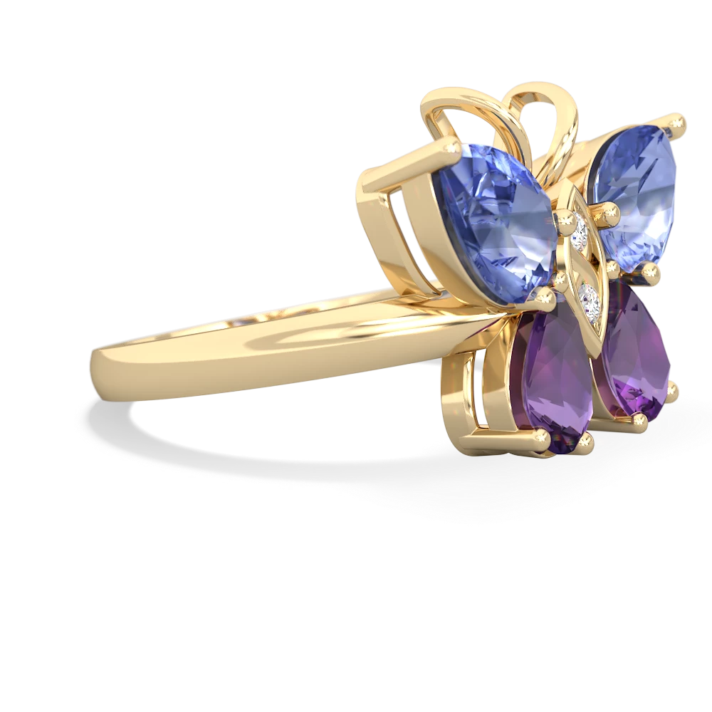 Tanzanite Butterfly 14K Yellow Gold ring R2215