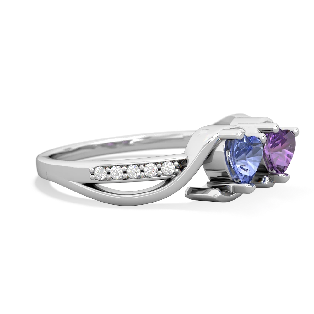 Tanzanite Side By Side 14K White Gold ring R3090