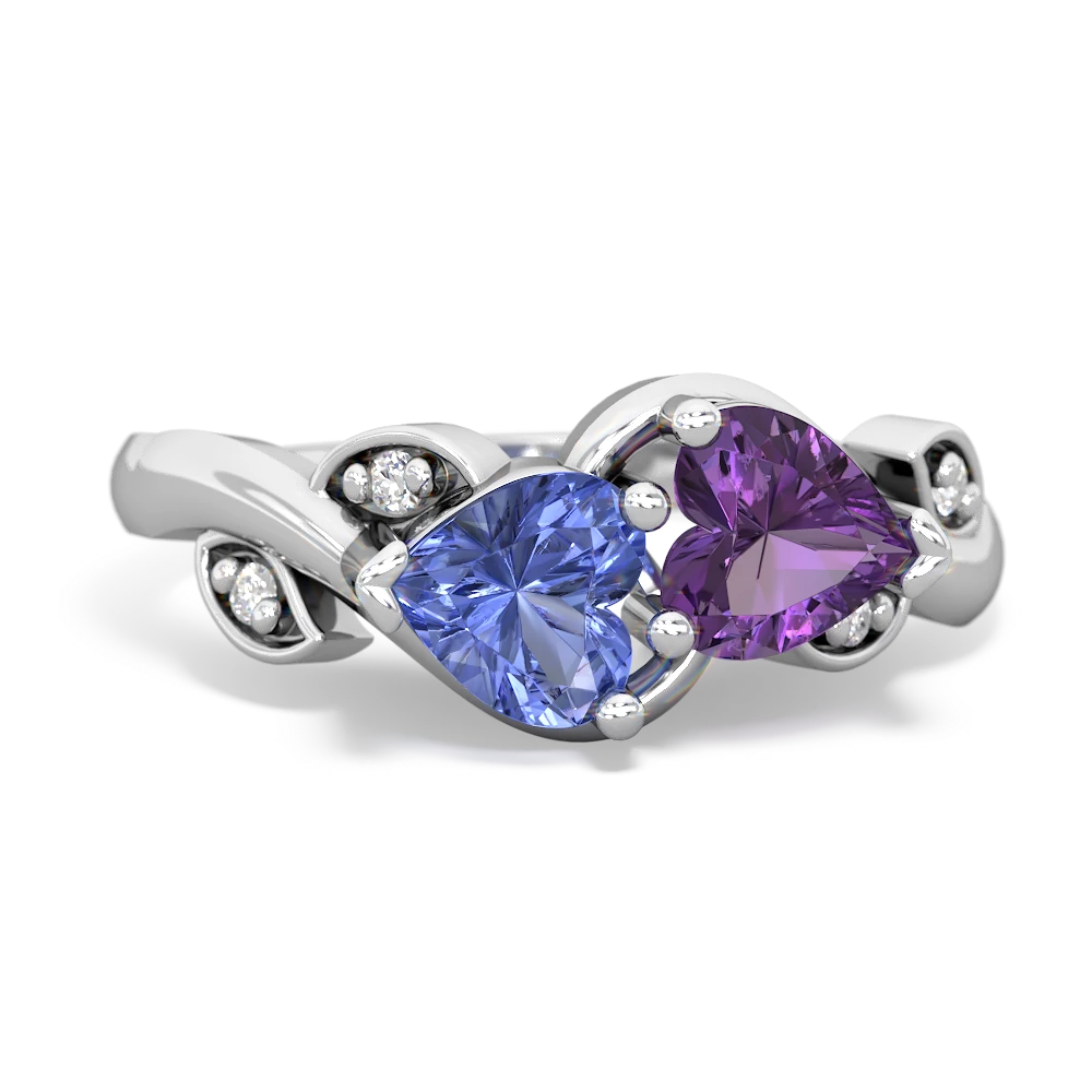 Tanzanite Floral Elegance 14K White Gold ring R5790