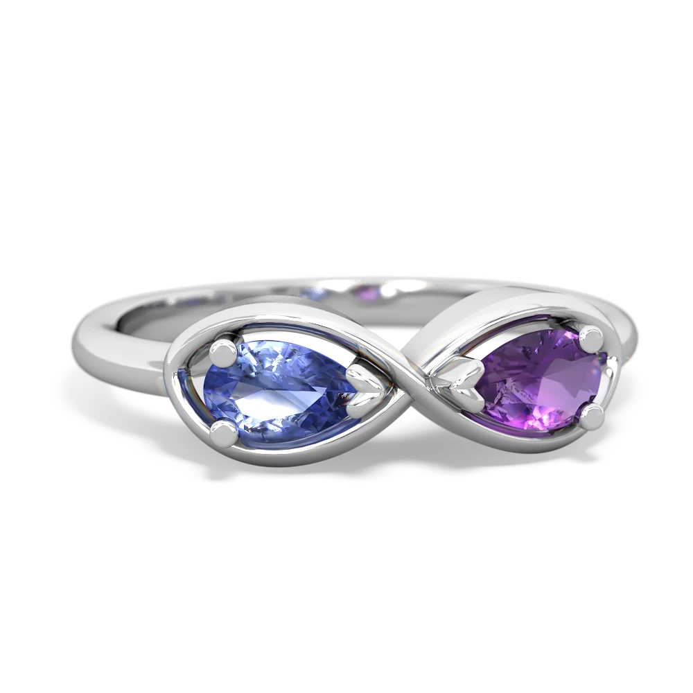 Tanzanite Infinity 14K White Gold ring R5050