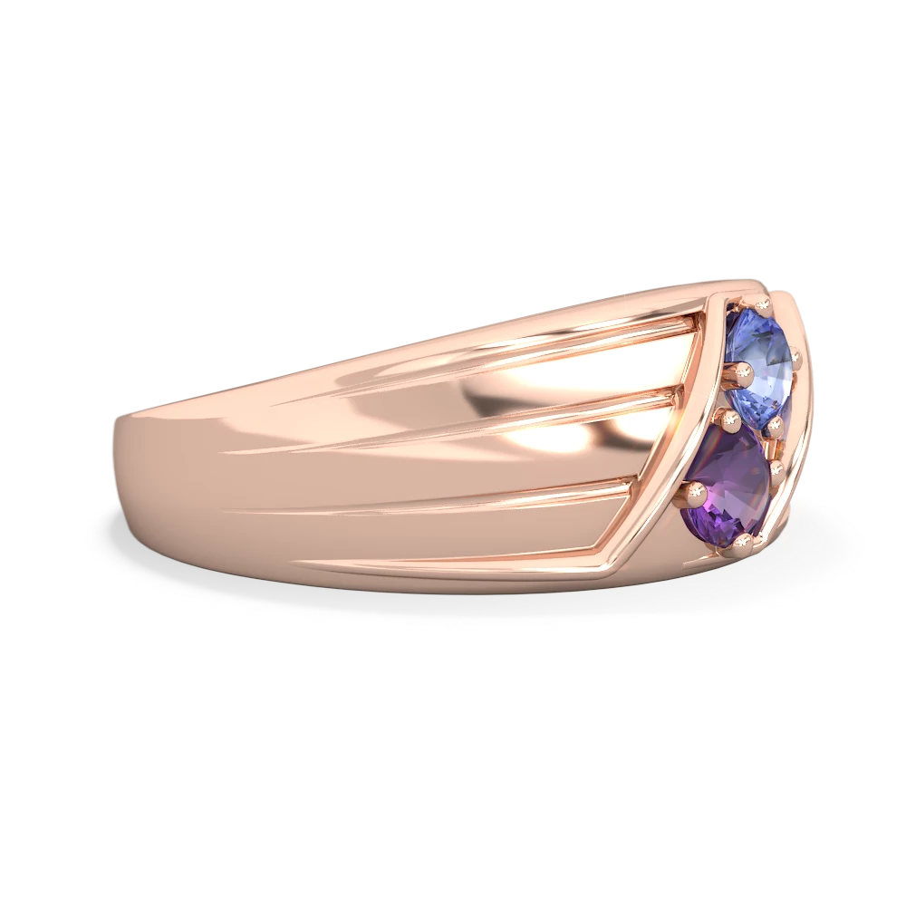 Tanzanite Men's Streamline 14K Rose Gold ring R0460