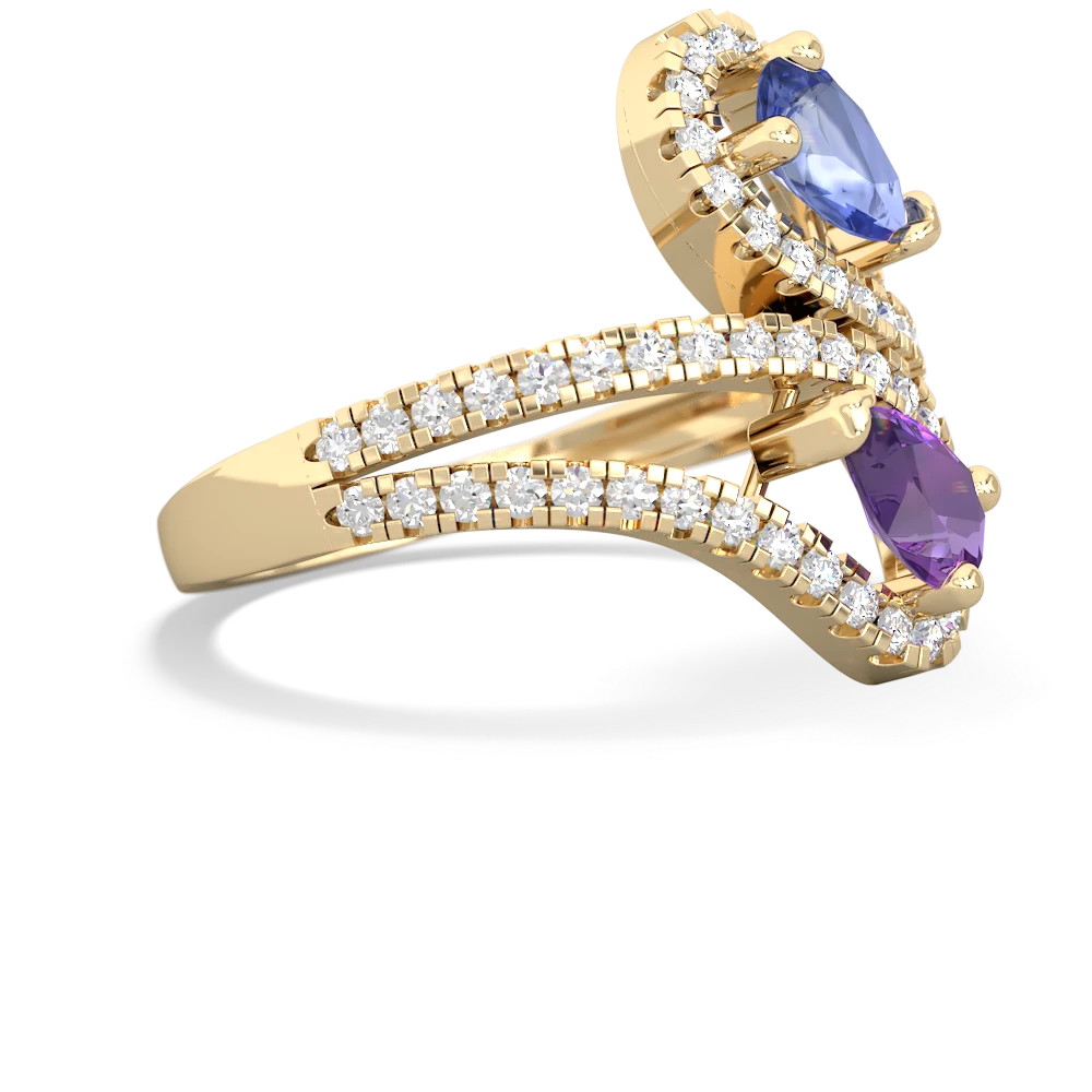 Tanzanite Diamond Dazzler 14K Yellow Gold ring R3000