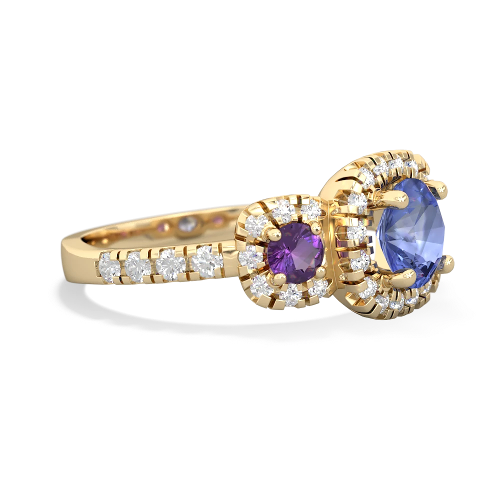 Tanzanite Regal Halo 14K Yellow Gold ring R5350