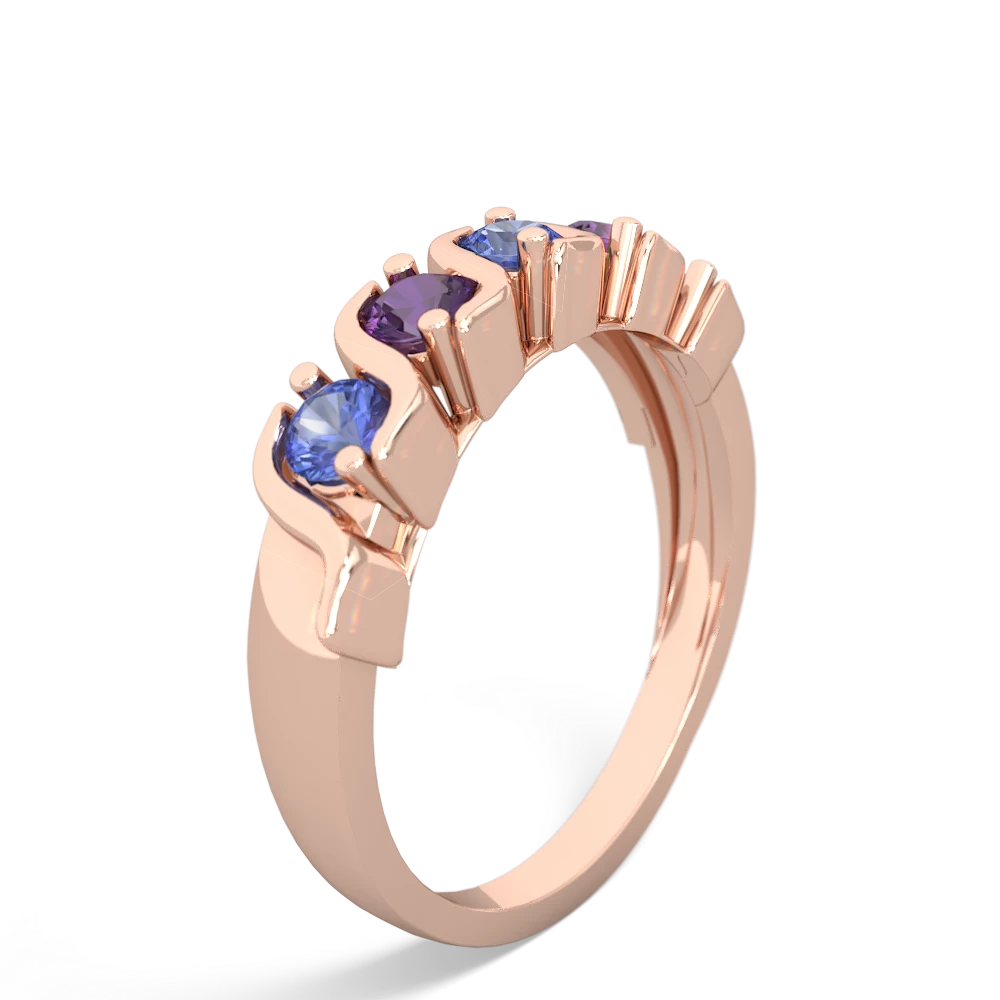 Tanzanite Anniversary Band 14K Rose Gold ring R2089