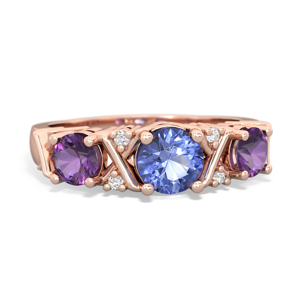 Tanzanite Hugs And Kisses 14K Rose Gold ring R5016