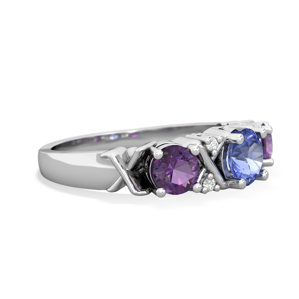 Tanzanite Hugs And Kisses 14K White Gold ring R5016